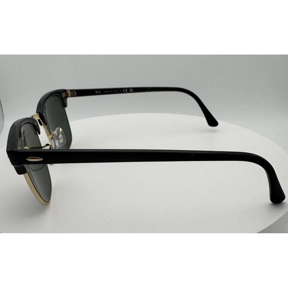 Ray-Ban Clubmaster RB3016 W0365 Black/Gold Green Tinted Retro Style 49 21 140 3N